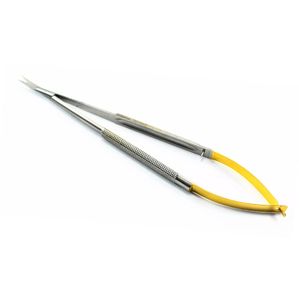 Micro ciseaux Castroviejo en acier inoxydable de haute qualité 14 cm incurvés 5.5 pouces Instruments chirurgicaux et dentaires Tc approuvés CE - Product Image 5