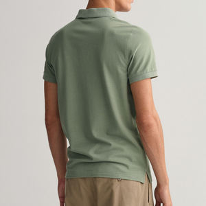 Camisa de golf informal transpirable de secado rápido para hombre OEM patrón sólido manga corta para Polo logotipo personalizado impreso rendimiento tejido - Product Image 2