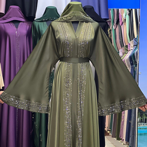2025 nueva ropa islámica tradicional para mujeres hermoso negro Dubai Abaya hecho poliéster Arabia Saudita Golfo paños musulmanes - Product Image 1