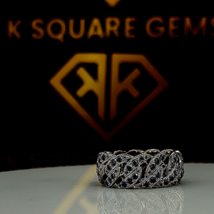 Rose Moissanite Miami Cuban Link Prong Bague Glacé-Jaune Rhodium Solide En Argent Sterling Unisexe Bague De Fiançailles De Mariage Fête - Product Image 3