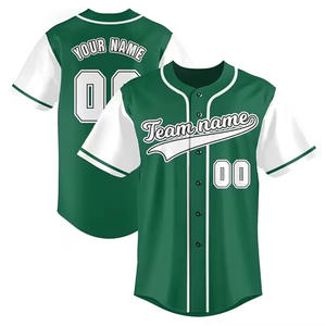 Maillot de baseball personnalisé de haute qualité, respirant, à manches courtes, 100 % polyester, toutes couleurs, nouveau design, vierge, vente en gros - Product Image 1