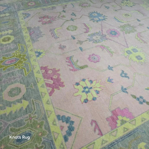 Tapis moderne Oushak de luxe fait à la main Beaux nœuds-Conception personnalisable turque/persane Tailles disponibles Ensembles de tapis 2x6 - Product Image 1