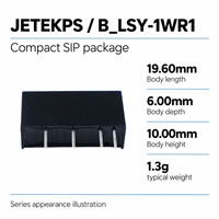 Convertisseur DC-DC isolé JETEKPS B1212LSY-1WR1 1W, 12V vers 12V 83mA, module d'alimentation SIP non régulé, RoHS