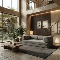 Minimalistisches Indoor-Freizeitsofa Knochenloses Schwammmaterial Ergonomische Unterstützung Hohe Tragkraft Rutschfeste Basis