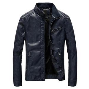 Automne hiver hommes décontracté fermeture éclair PU veste en cuir hommes vêtements mince à manches longues en cuir mode veste moto veste - Product Image 3