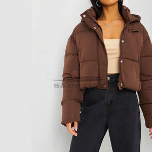 Manteau d'hiver à bulles gonflées pour femmes élégantes en peau de mouton tricoté avec fermeture éclair vêtements d'extérieur longs en cuir respirant - Product Image 4