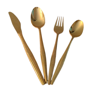 Juego de cubiertos de metal para hoteles, cubiertos decorativos brillantes de acero inoxidable, diseño minimalista, compra a bajo precio, novedad - Product Image 4