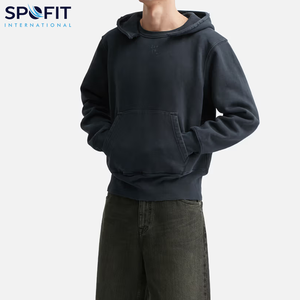 Style Vintage léger Logo personnalisé en détresse lavage à l'acide sweats à capuche surdimensionné Streetwear pull à capuche sweat pour hommes - Product Image 5