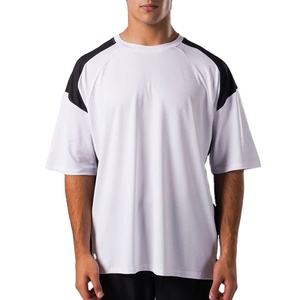 Camiseta de Hombre de Corte Regular con Hombros Caídos, Nueva Colección, Personalizable, para Entrenamiento, Tallas Grandes, Lisa, Transpirable, 100% Algodón - Product Image 3