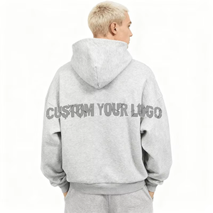 Nouveau sweat à capuche tendance avec logo de votre marque, 100% coton épais, fermeture éclair, style épaules tombantes, unisexe, sweat à capuche zippé pour hommes et femmes - Product Image 2