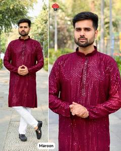 2025 nouvelle Collection du fournisseur indien traditionnel hommes Kurta Payjama pour la fête de mariage porter broderie conception hommes Kurta Payjama - Product Image 4
