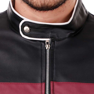Veste en cuir pour homme de taille normale de qualité supérieure avec logo à l'avant, coupe-vent, imperméable, style de rue personnalisé, service OEM/ODM - Product Image 6