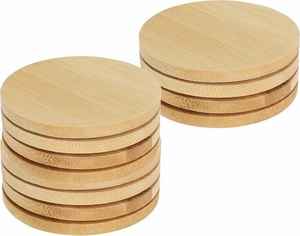 Sous-verres en bois de noyer classiques écologiques, lot de 6, durables, personnalisables en taille et couleur pour la maison - Product Image 2