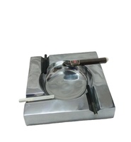 Vente en gros d'usine cendrier à cigares en acier inoxydable cendrier en métal avec couvercle en or rose argenté noir et doré