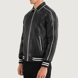 แจ็กเก็ตหนัง2025ดีที่สุดมีกระเป๋าหนังวัวแท้มีซิปด้านหน้าสำหรับผู้ชายบุด้านในด้วยผ้า - Product Image 2