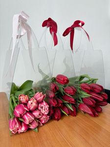 Sac de transport transparent personnalisé avec logo pour bouquet de fleurs, sac d'emballage imperméable pour bouquet de fleurs, boîtes à roses, emballage pour fleurs - Product Image 4