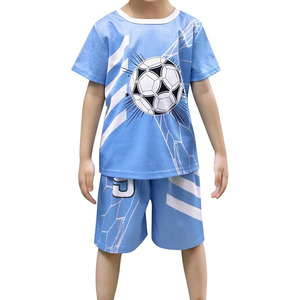 Conjunto de uniforme de fútbol infantil con logotipo personalizado de alta calidad, ropa deportiva nueva con Jersey y pantalones cortos de alta calidad, servicio OEM - Product Image 3