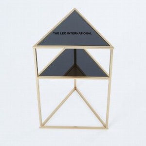 Lo último en muebles decorativos hechos a mano de aspecto real, mesa auxiliar superior de mármol con acabado de Metal dorado anidado para Hotel - Product Image 5