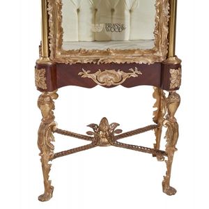 Vitrine de présentation royale de luxe sculptée avec dossier capitonné - Product Image 3
