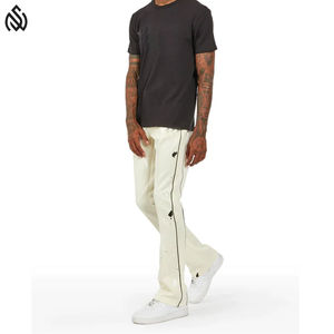 Men's Custom high quality Casual <b>Jogger</b> stacked Pants Elastic Waistband Custom Logo Stacked Flare Pant - Product Image 6