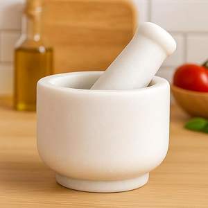 Nuevo Mortero y Maja de Mármol con Peso Equilibrado que Garantiza un Molido Manual Cómodo para Largas Sesiones de Cocina - Product Image 3