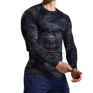 เสื้อคอมเพรสชั่นผู้ชายพิมพ์โลโก้ตามสั่ง - ผ้าถักเนื้อแน่น ระบายอากาศ แห้งเร็ว เหมาะสำหรับการฝึกซ้อมและวิ่งจ๊อกกิ้ง - Product Image 1