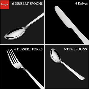 Juego de Cubiertos Clásico de Plata para Comer en Casa, Cubiertos de Acero Inoxidable Duraderos para Restaurantes, Cafeterías y Hoteles - Product Image 5