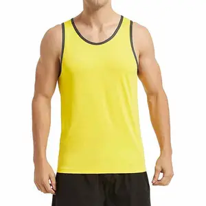 2024 ग्रीष्मकालीन सस्ती कीमत टैंक टॉप पुरुष बिना आस्तीन का ओईएम सेवा नया फैशन पुरुषों का स्ट्रिंगर टैंक टॉप प्लस आकार सांस लेने योग्य उच्च गर्दन