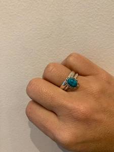 Fashionable Fine 925 Sterling Silver Jewelry <b>Ring</b> for Women Eye-Catching Retro Style Natural <b>Turquoise</b> Gemstone Wedding Gifts - Product Image 4