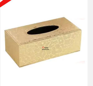 Nouvelle boîte à mouchoirs en acier inoxydable finition dorée pour la maison et l'hôtel - Product Image 1