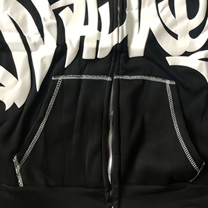 Nouveauté 2025 Designs et logo personnalisés Sweat à capuche entièrement zippé Sweat à capuche délavé Sweat à capuche zippé avec impression en relief pour hommes - Product Image 6