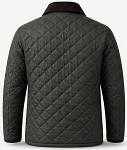 Chaqueta Acolchada Premium para Hombre, Color Verde Oliva, Abrigo de Invierno Cálido y Aislado, Chaqueta Clásica con Cuello de Pana, Botones a Presión, Resistente al Viento - Product Image 2