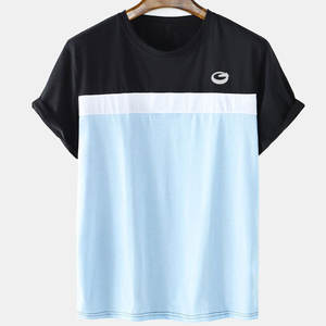 T-shirts pour hommes de couleur unie, faible MOQ, haute qualité, polyester/coton, séchage rapide, respirant, vente en gros, nouvelle arrivée, prix bas - Product Image 1