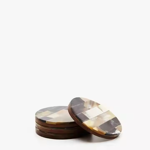 Posavasos de cuerno de búfalo para el hogar, restaurante, posavasos de piedra, Mundo con color natural, posavasos de cuerno de alta calidad de artesanía de media luna - Product Image 4