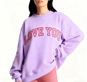 Sweat-shirt surdimensionné pour femme en molleton doux à col montant, personnalisé avec logo brodé sur le devant, style streetwear hiver - Product Image 1