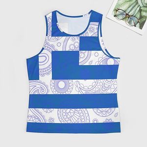 Camiseta sin mangas para hombre Edgeco International, ecológica, antipilling, con diseño de la bandera de Grecia, para entrenamiento, gimnasio y fitness. - Product Image 2