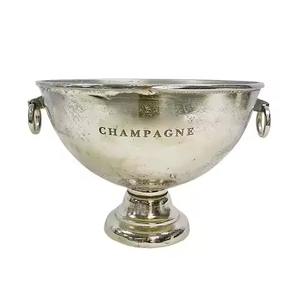 Style de coulée Vintage en aluminium fini Champagne métal seau à vin décoratif luxe refroidisseur de vin bol à Champagne avec poignées - Product Image 1