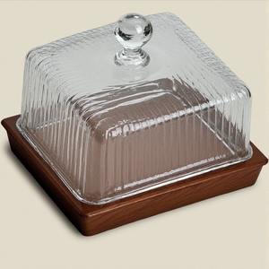 Cúpula de cristal vintage con base de madera antigua Soporte para pasteles Artesanal Hecho a mano Ofreciendo Acento decorativo para comedor - Product Image 4