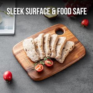Planche à découper en bois d'acacia de petite taille, pour le camping, les pique-niques, légère, écologique, durable, passe au lave-vaisselle - Product Image 6