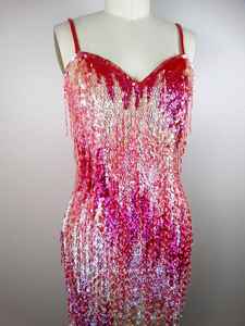 ชุดเดรสสำหรับแขกออกงานตอนเย็นประดับด้วยเลื่อมและลูกปัดของผู้หญิงที่ไม่มีแขนยาวถึงเข่าประดับด้วยเลื่อมสำหรับงานเลี้ยงวันเกิด - Product Image 5