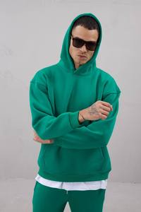 Sweat à capuche en coton molletonné basique pour hommes Pull décontracté Streetwear Sweat-shirt d'automne chaud et surdimensionné - Product Image 5
