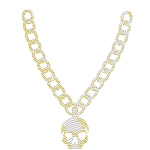 Collana con Teschio e Strass, Trasferibile su Maglietta, Vendita Calda - Product Image 5