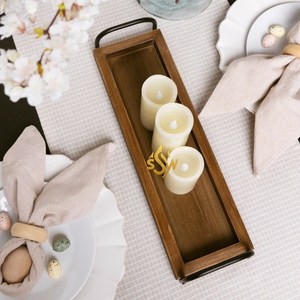 Bandeja y plato de madera rectangular de alta calidad de diseño admirable, bandeja de madera maciza Natural, decoración ecológica para el hogar y las habitaciones - Product Image 5