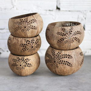 Porte-bougie en coque de noix de coco tendance, nouveau design pour décorer la maison, chandelle avec Logo personnalisé et emballage - Product Image 3