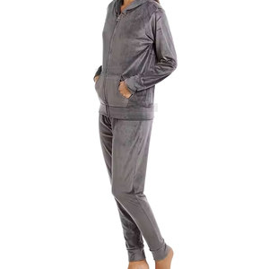 Nouvelle mode d'hiver pour femmes la plus vendue survêtement à capuche en velours grande taille solide et respirant 100% coton - Product Image 2