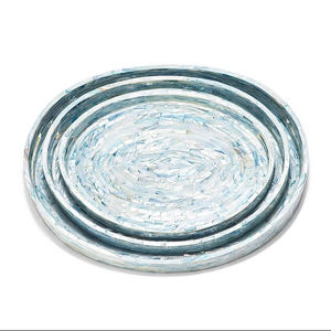 Top Vente Produit Nacre Plateaux Décoratifs Maison Nourriture À Manger Plateaux Décor Durable Tissé Sûr Organisateur De Stockage À La Maison - Product Image 3