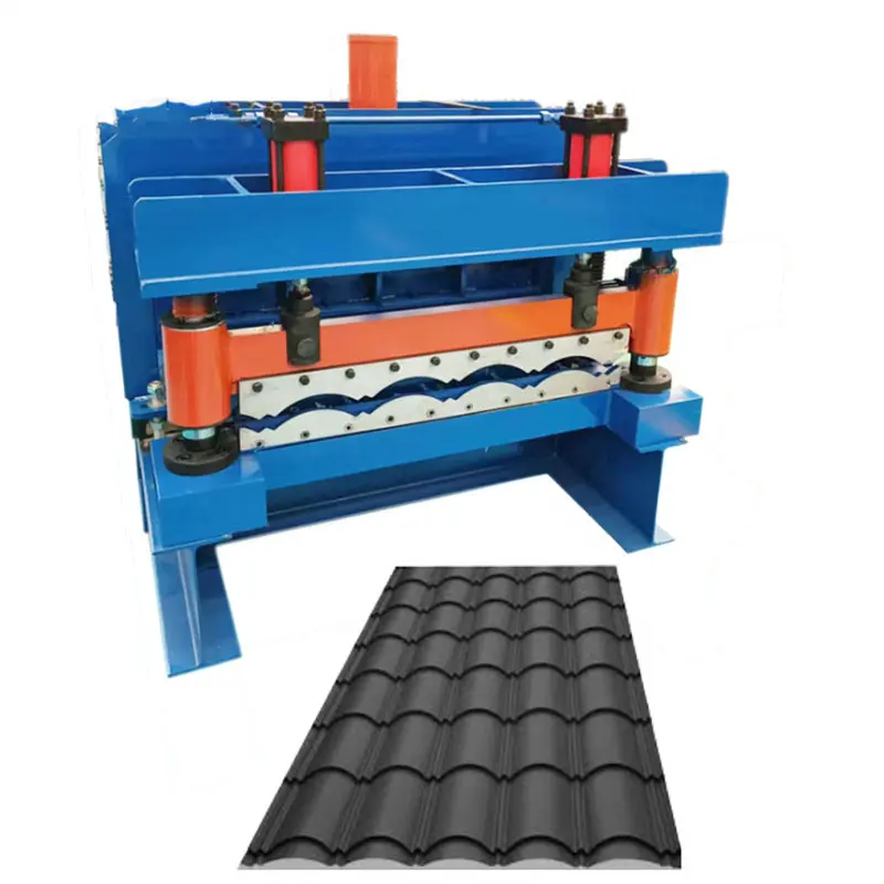 Automatische Stahl-Verzinkungs-Metall-Dachziegelprofil-Rollformmaschine hochwertige neu entworfene Fliesenherstellungsmaschine