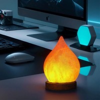 Lampe en sel de l'Himalaya, lampe en cristal de sel de roche avec base, lampe en cristal de sel, veilleuse de chevet, décoration de chambre à coucher