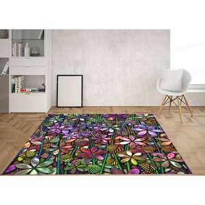 Colorful Floral Rug, 3D <b>Printed</b> Rug for <b>Nursery</b>, Bathroom, Pattern Decor,Luxury Velvet Rug - Product Image 5