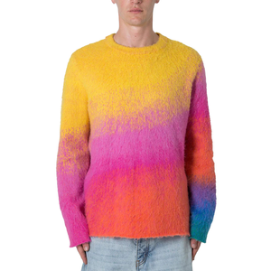 Pull en cachemire et laine tricoté à manches longues, couleur unie, logo personnalisé sur le devant, décontracté, pour homme, hiver, séchage rapide, anti-froissement - Product Image 1